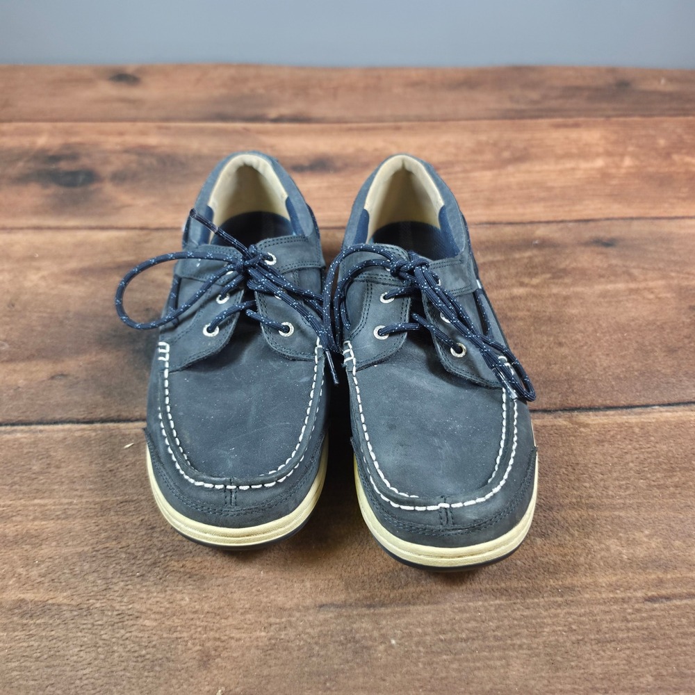 Sebago Docksides Boat Shoes Mens 10 Navy Blue Good Nubuck Leather Loafers